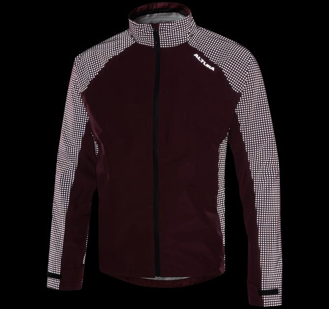 MENS URBAN NIGHTVISION STORM WATERPROOF JACKET MAROON LOW LIGHT