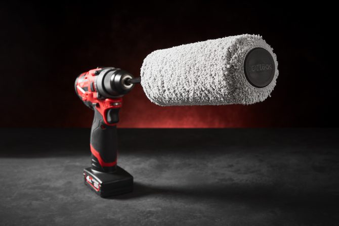 Maverick CORE HL 9 Inch Roller Cleaner Drill Attachment Assembled