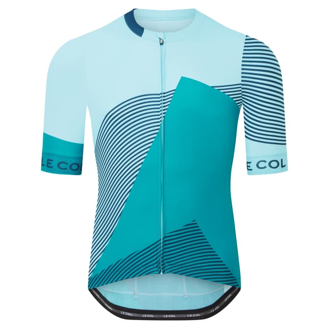 Mens Sport Lightweight Jersey Blue Peacock Print Front