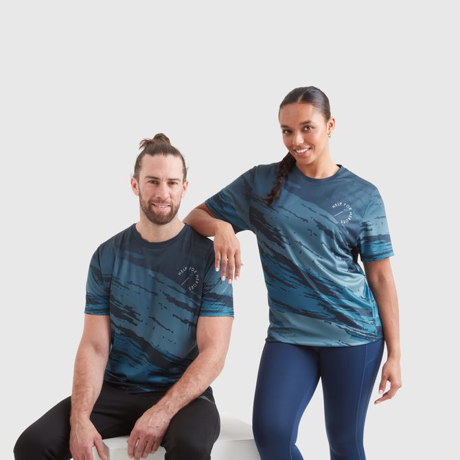 Ombre Stripe Sport Leisure T shirt Blue 11