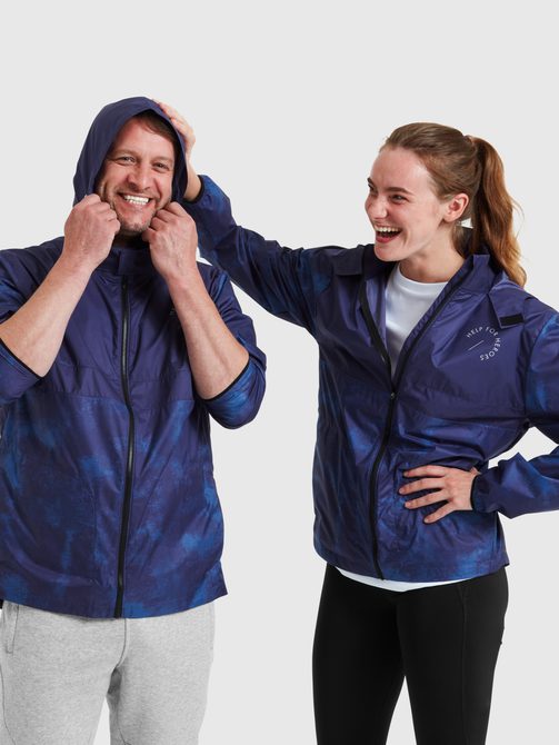 UNISEX SHOWERPROOF PRINT SPORT LEISURE JACKET SOLDILITE BLUE Model 01 5177