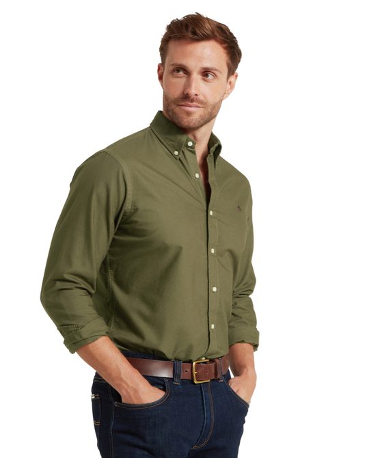 Schoffel mens cavendish oxford shirt 20 4030 6680 green model 04