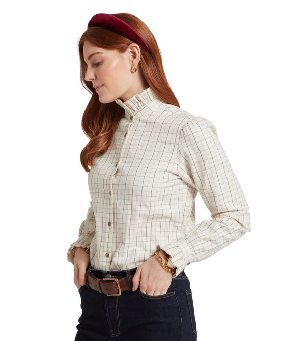 Schoffel womens sheringham shirt 20 4237 1614 brown model 04