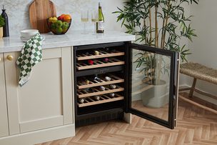 Wine fridge open